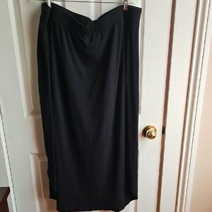 Lane Bryant Black Midi Skirt with V-Waistband